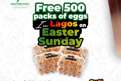 Free 500 Packs of Eggs in Lagos on Easter Sunday